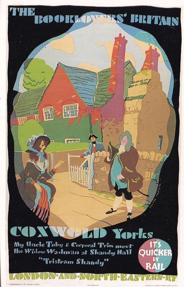 Travel To Coxwold Yorkshire Booklovers Train Poster Postcard