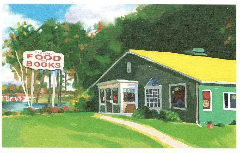 Traveler Foods & Books Union Connecticut Book Shop Painting Postcard