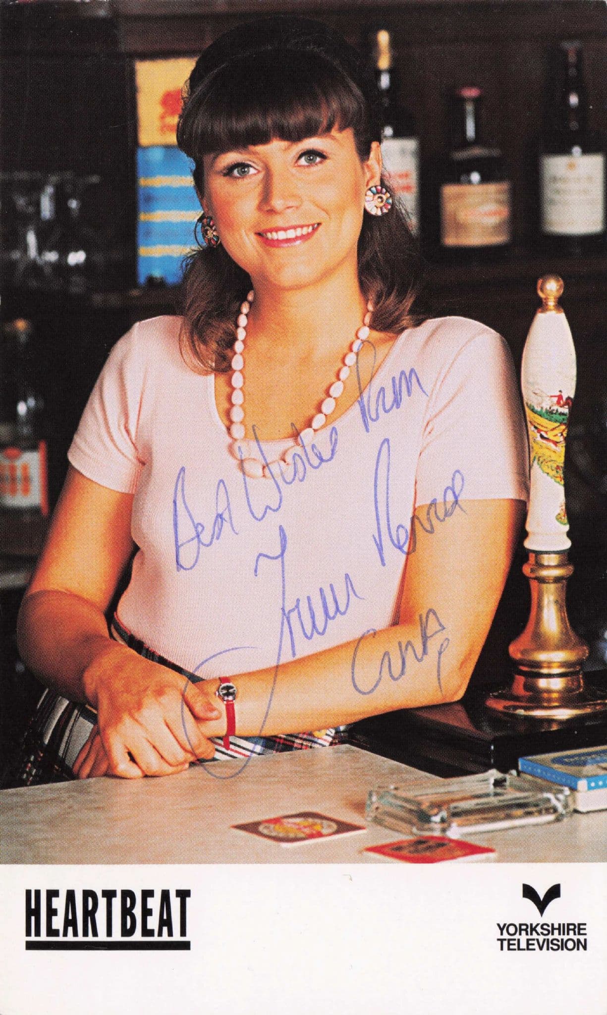 Tricia Penrose as Gina Ward in Heartbeat RARE HAND Signed Cast Card Photo