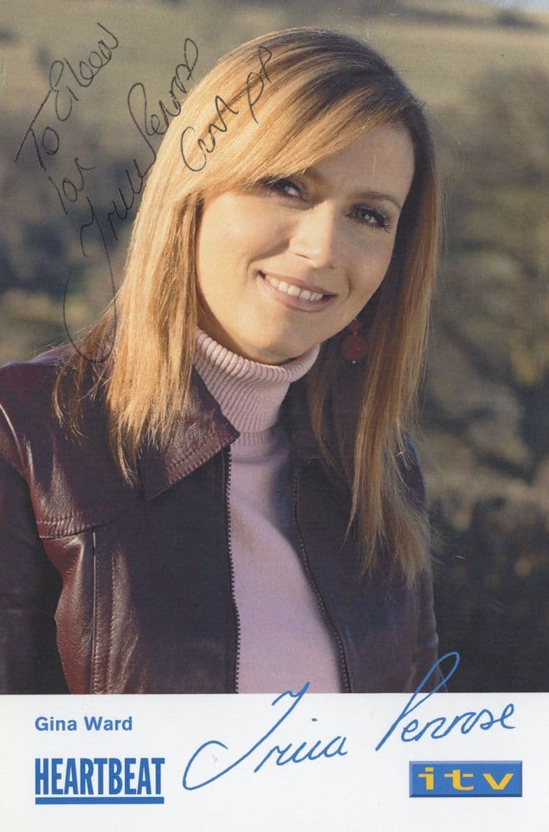 Tricia Penrose Gina Ward Heartbeat Printed Signed Cast Card Photo