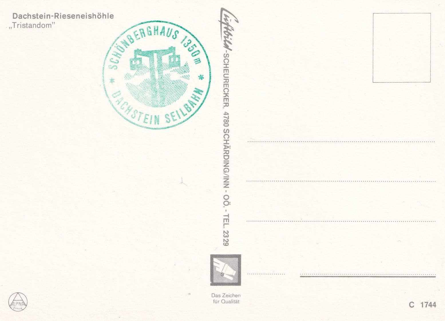 Tristandom Germany With Reverse Special Postmark Postcard