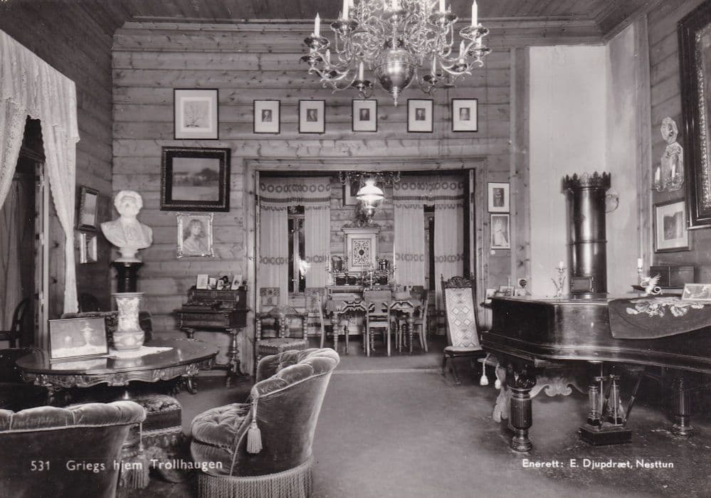 Trollhaugen Griegs Hjem Norway Real Photo Vintage Postcard