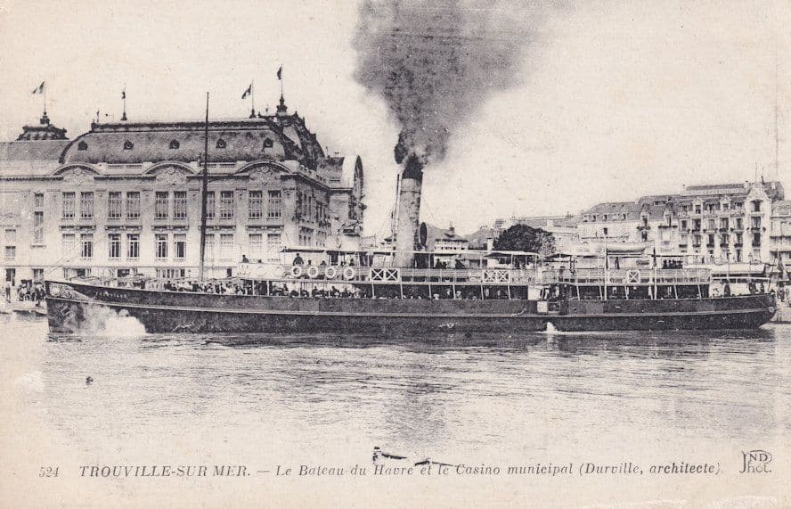 Trouville Le Bac et le Bateau du Havre Casino Antique French Postcard