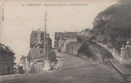 Trouville Routes De La Corniche Roches Noires Antique French Postcard