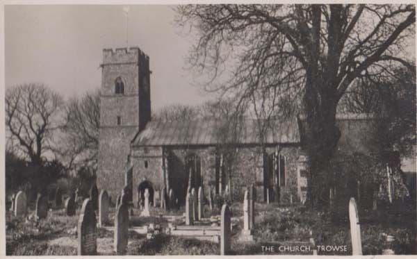 Trowse Church Norfolk Village Postcard + 1960 Trowse Frank Postmark