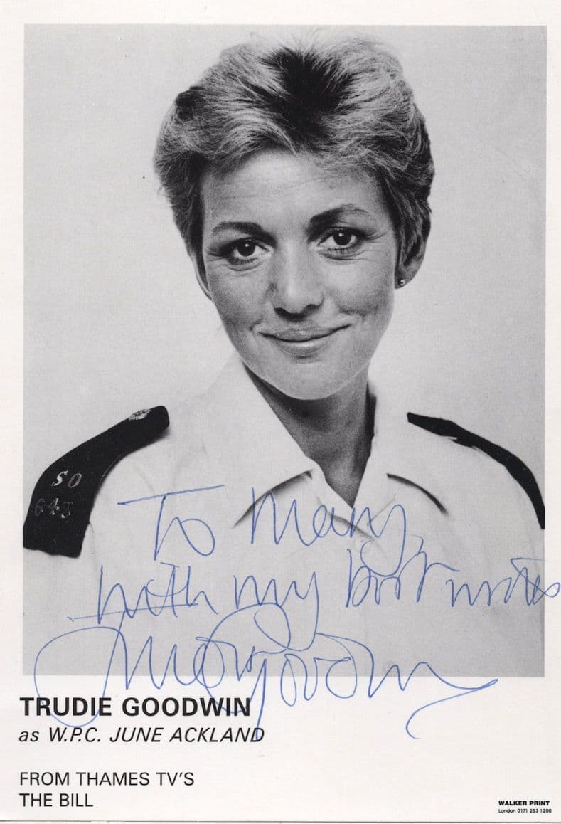 Trudie Goodwin The Bill ITV Hand Signed Cast Card Photo
