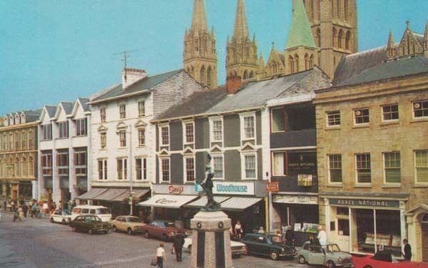 Truro Currys Electrical Store Abbey National Building Society Shop 70s Postcard