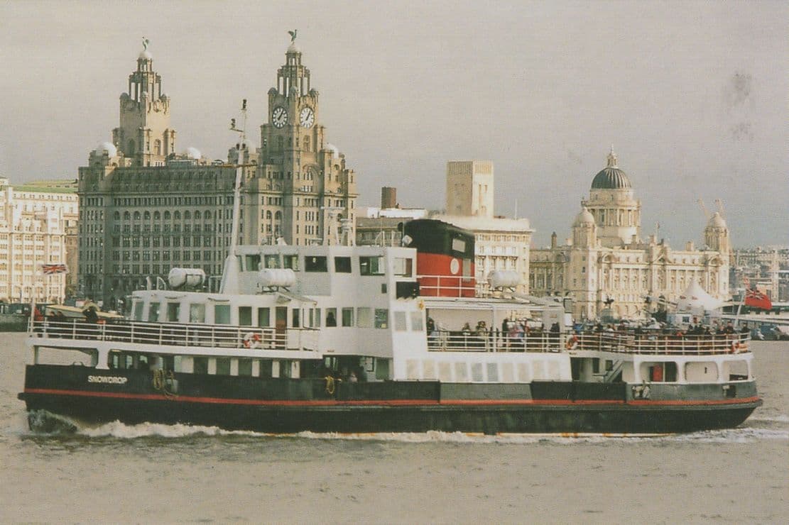 TS MV Snowdrop Ship at Merseyside Ferry Boat Postcard