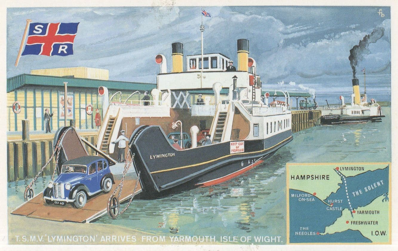 TSMV Lymington Yarmouth Isle Of Wight Ship Travel Ticket Postcard