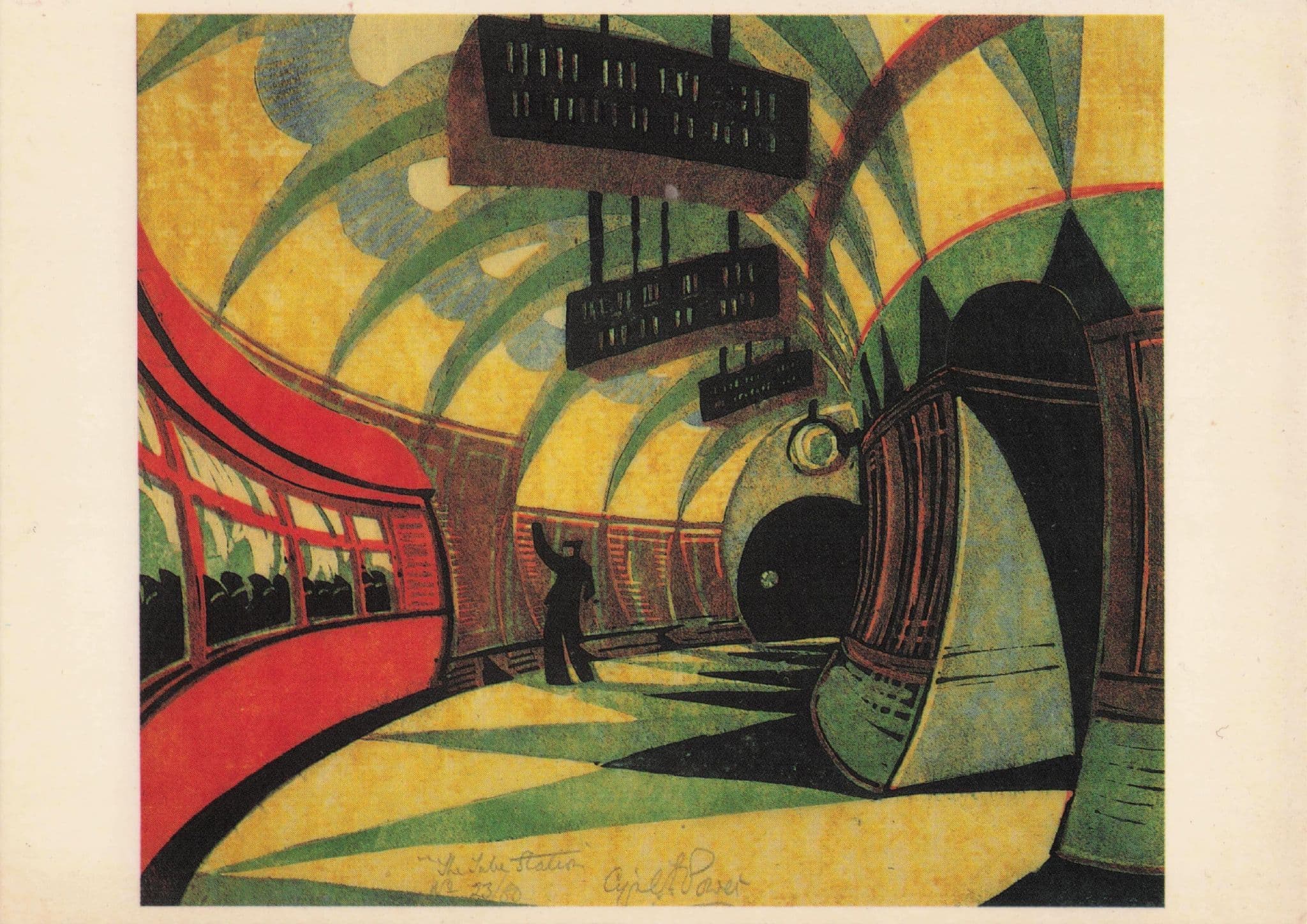 Tube Station 1932 Poster London Underground Advertising Postcard