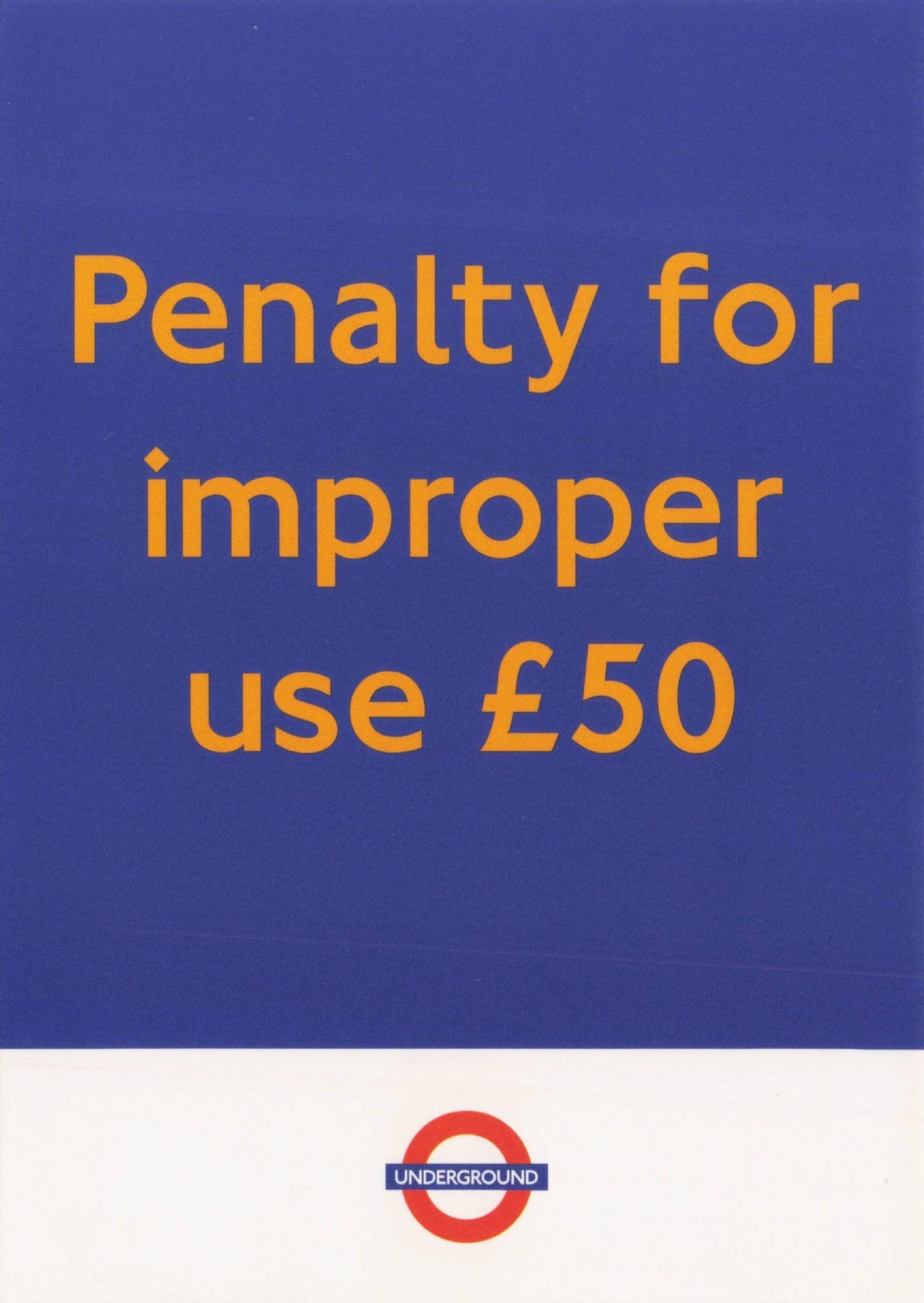 Tube Train Alarm ÔøΩ50 Fine Warning London Underground Transport Postcard