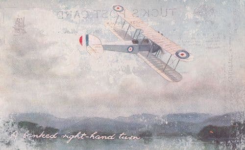 Tucks Aviation Flight Antique Postcard Manoeuvre Right Hand Turn