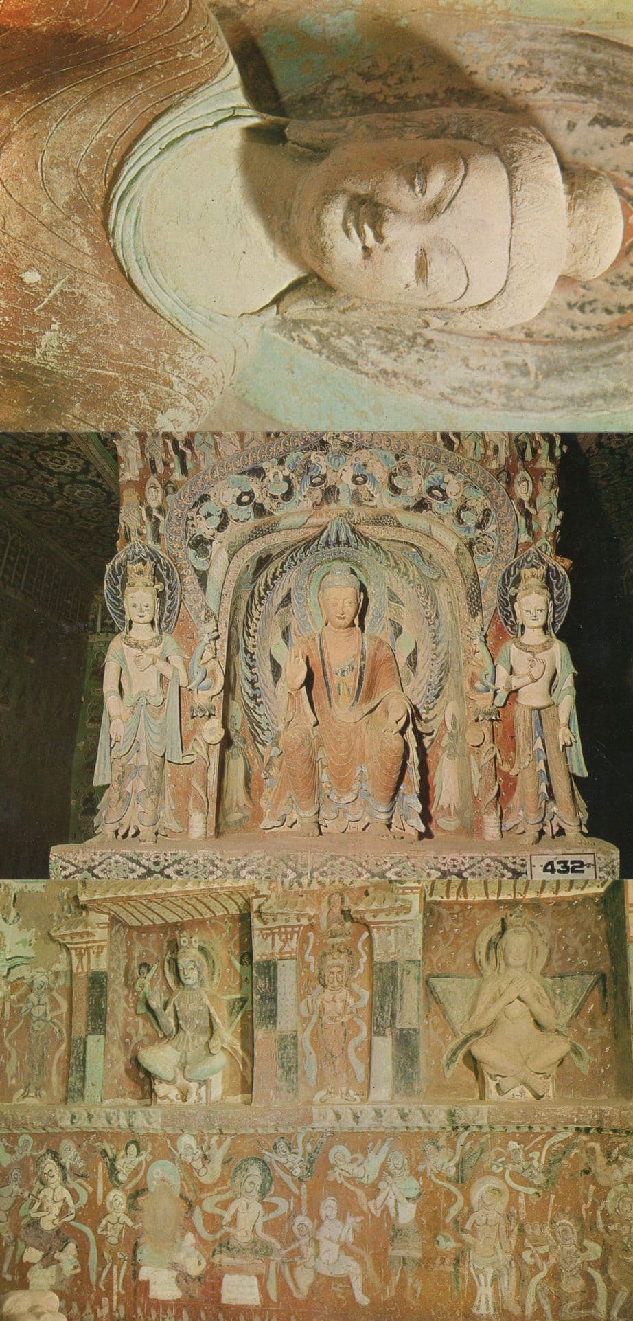 Tunhuang Niches Murals Cave Sculptures 3x Chinese Postcard s