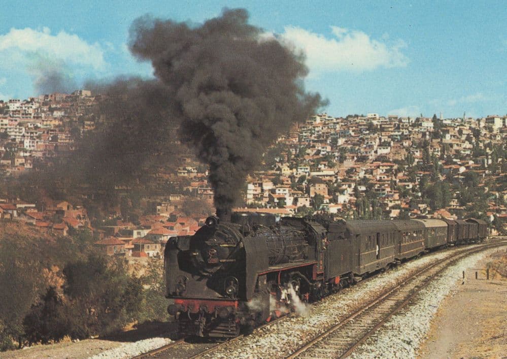 Turkish State Railways Class 27 2-10-2 German Train Postcard