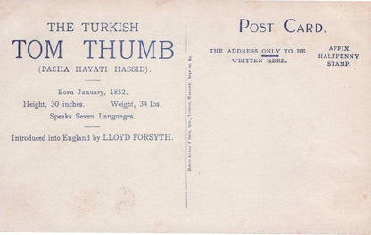 Turkish Tom Thumb Old Turkey Circus Midget Dwarf Antique Postcard