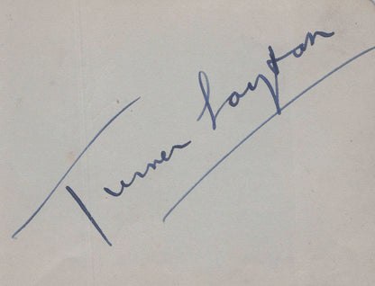 Turner Layton Singer Double Old Hand Signed Autograph Page
