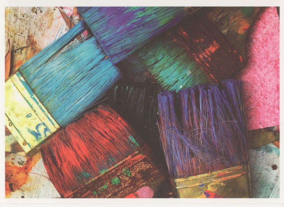 Turquoise Loud Purple Red Art Paint Brush Collection Postcard