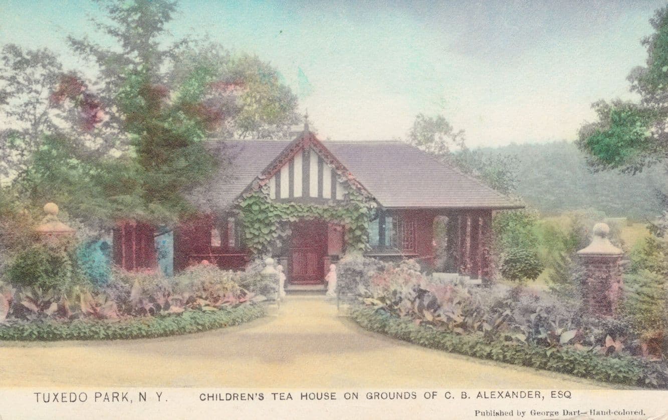 Tuxedo Park NY Tea House CB Alexandes Grounds USA Rare Old Postcard