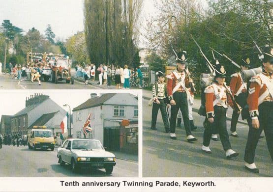 Twinning Military Army Parade Procession Keyworth Nottingham Carnival Postcard