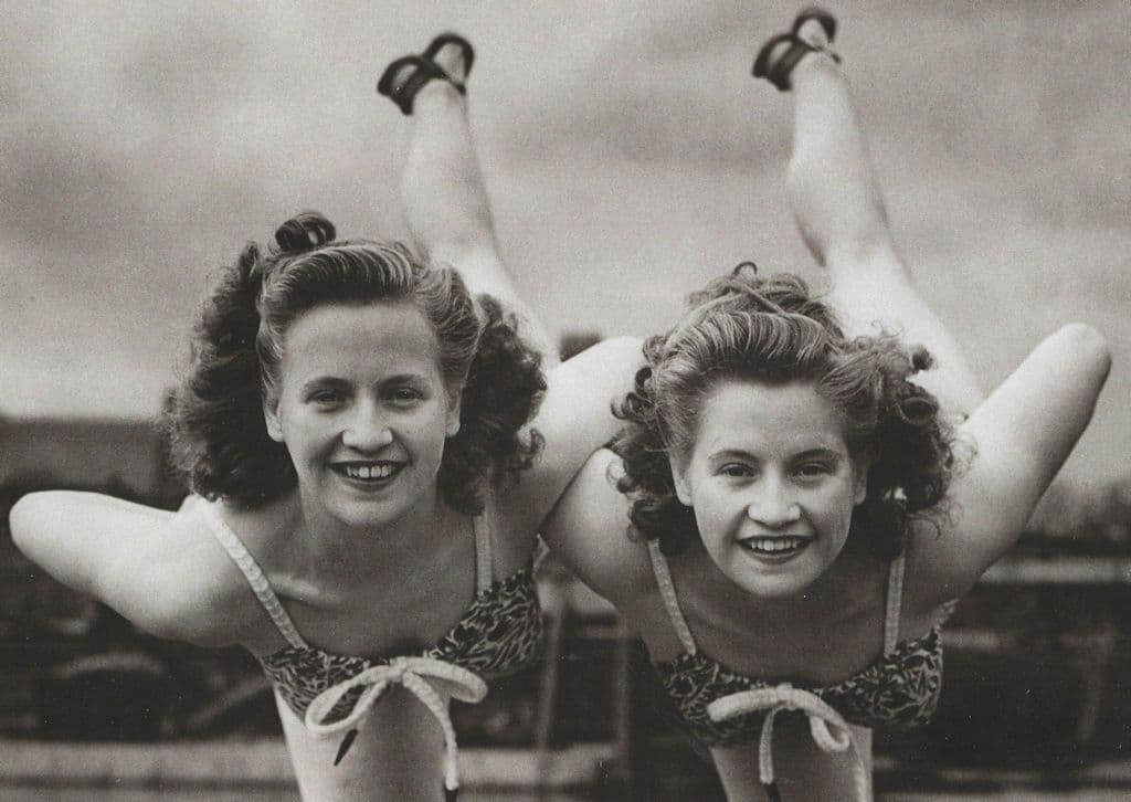 Twins Balancing Boobs in Buckets French Photo Award Postcard