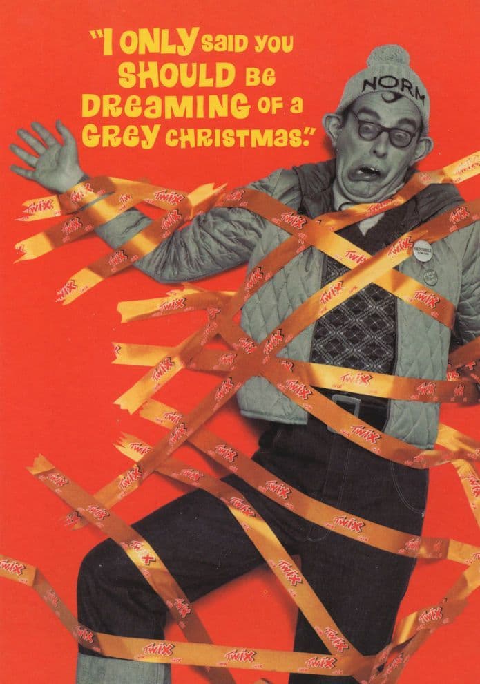 Twix Chocolate Lunatic Take A Break Rare Xmas Advertising Postcard
