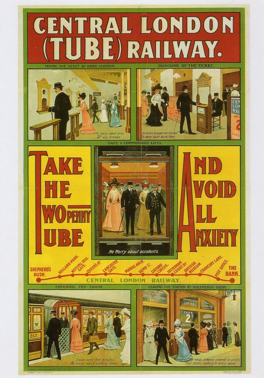 Two Penny Tube Fair Old London Central Line Poster Postcard