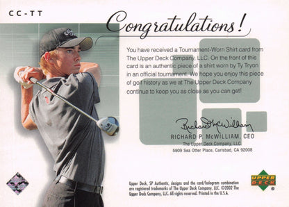 Ty Tryon Course Classics 2002 Upper Deck Real Relic Shirt Card