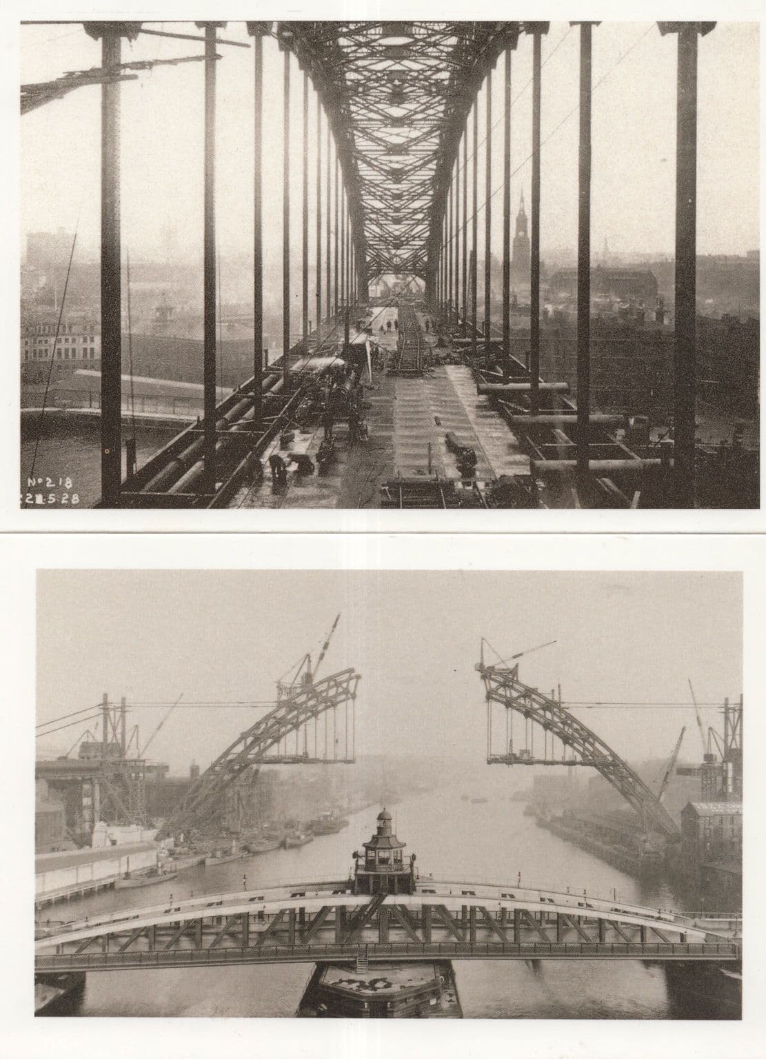 Tyneside Bridge Construction 2x Northumberland Postcard s