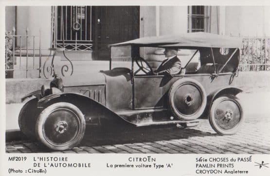 Type A Classic First Citreon Car Chauffeur French Real Photo Rare Postcard