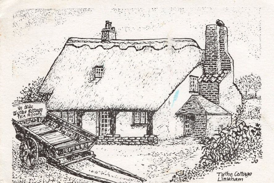 Tythe Cottage Littleham Devon Artist Painting Postcard