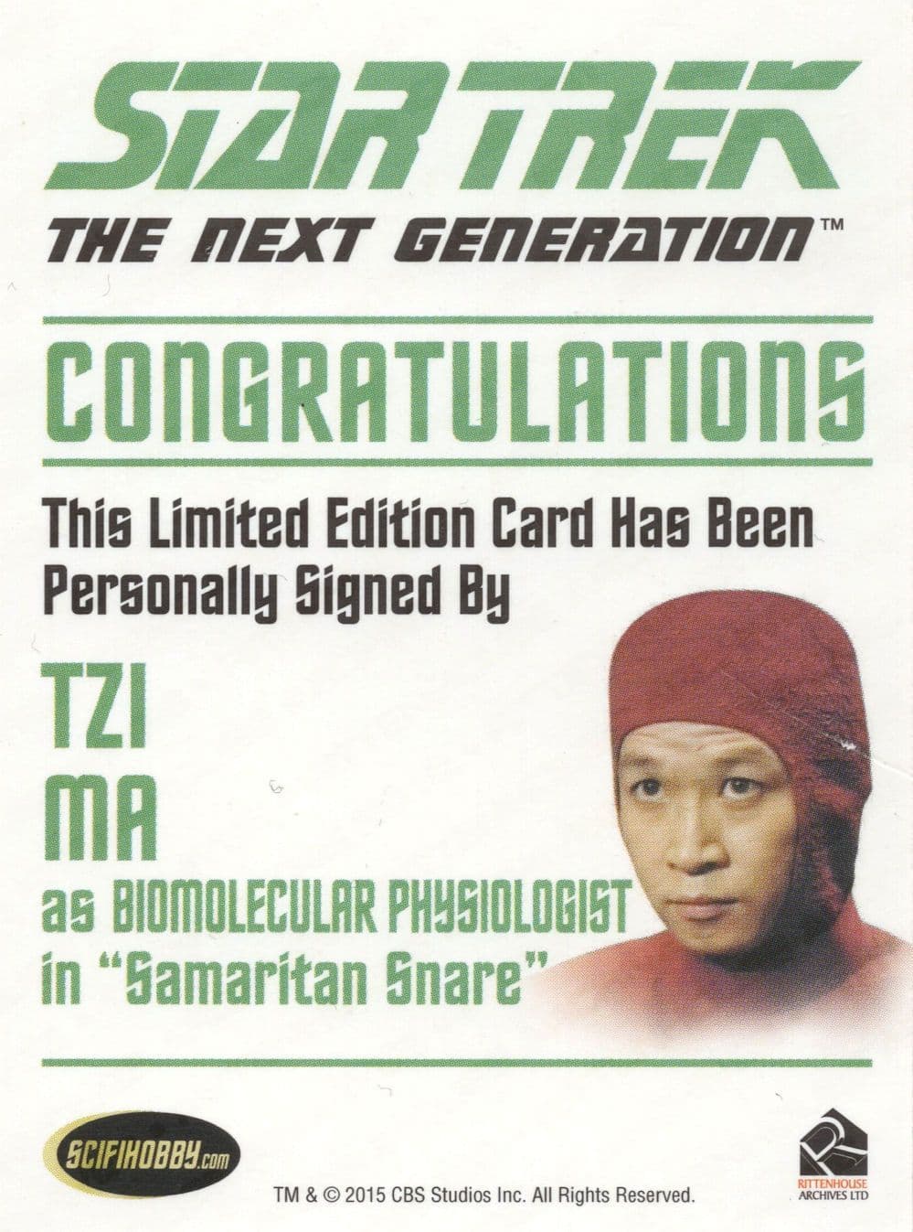 Tzi Ma Star Trek Hand Signed Autograph Photo Trading Card