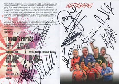 Ultimate Simon Whitlock Martin Adams Mark Webster 9X Darts Hand Signed Programme