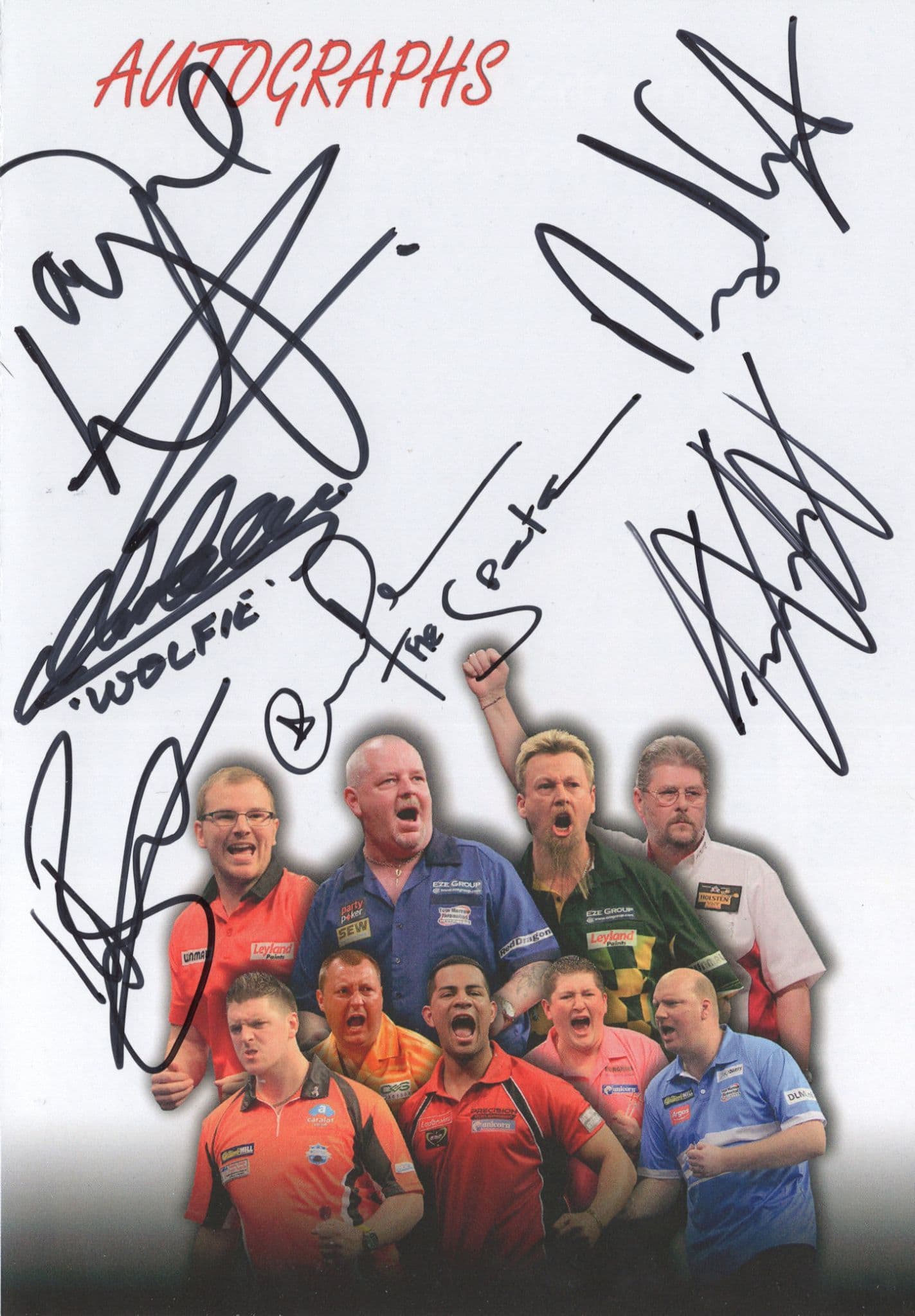 Ultimate Simon Whitlock Martin Adams Mark Webster 9X Darts Hand Signed Programme