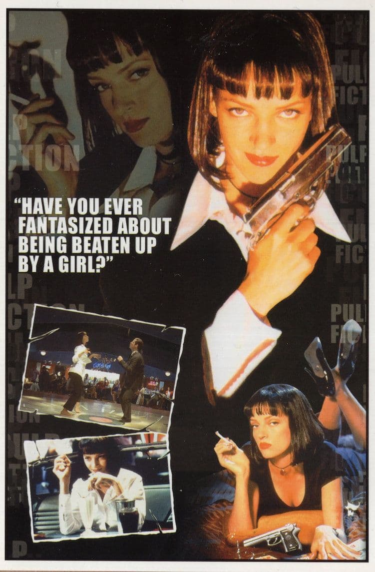 Uma Therman Quentin Tarantino Pulp Fiction Film Rare Gun Postcard