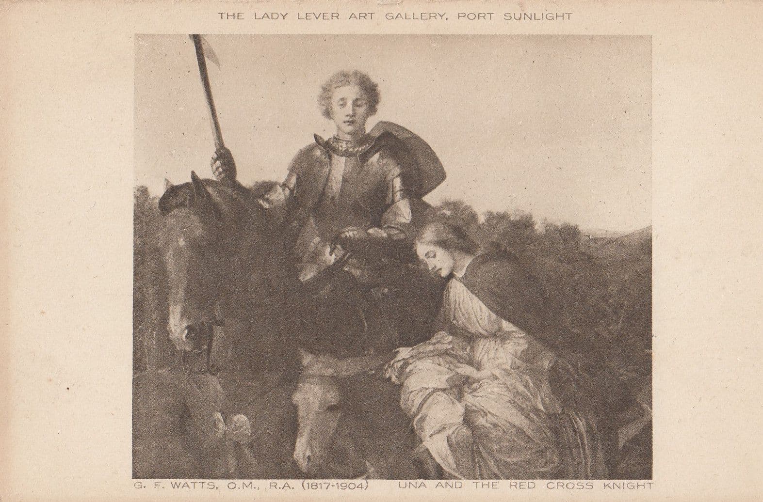 Una & The Red Cross Knight Port Sunlight Antique Painting Postcard