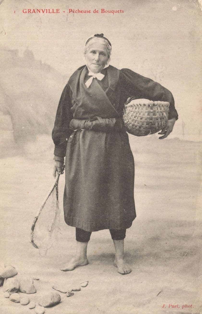 Une Pecheuse de Granville Fishing Lady Antique French Postcard