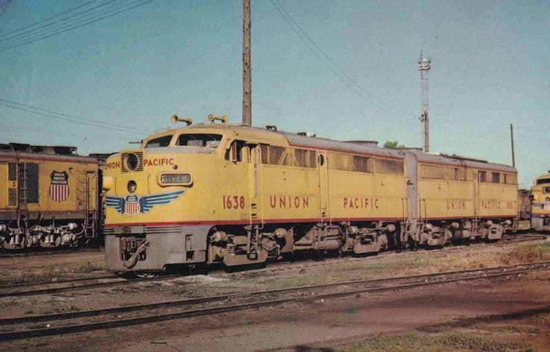 Union Pacific 1638 Train Cheyenne Wyoming Postcard