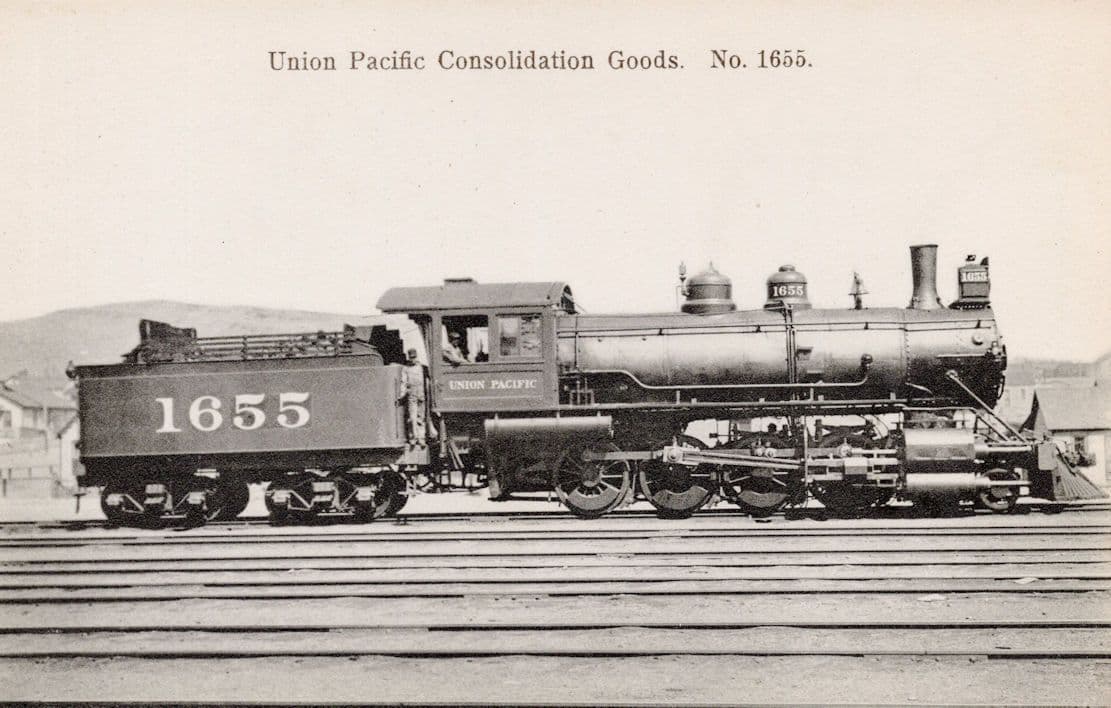 Union Pacific Consolidation Goods Old Train 1655 Postcard