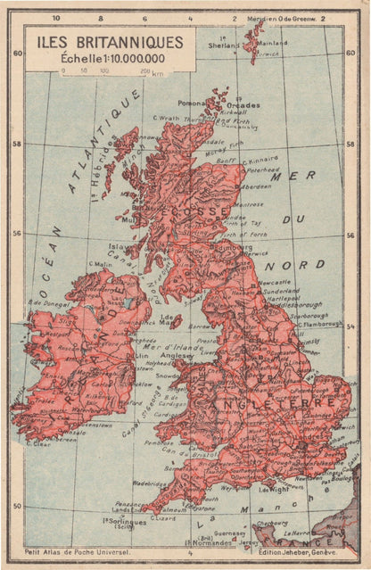 United Kingdom Iles Britanniques Great Britain UK French Map Old Postcard