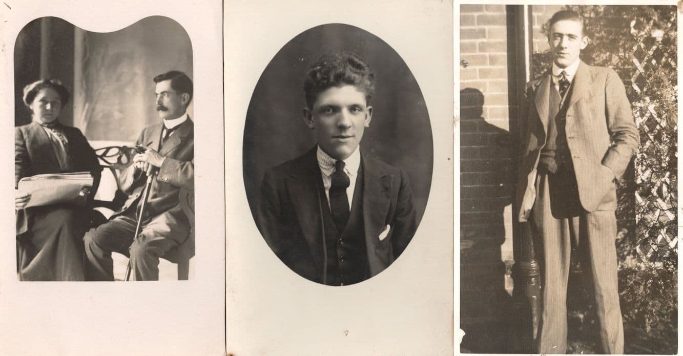 Unsettling Stare Creepy Men Funny Shirt 3x Old Social History Postcard s