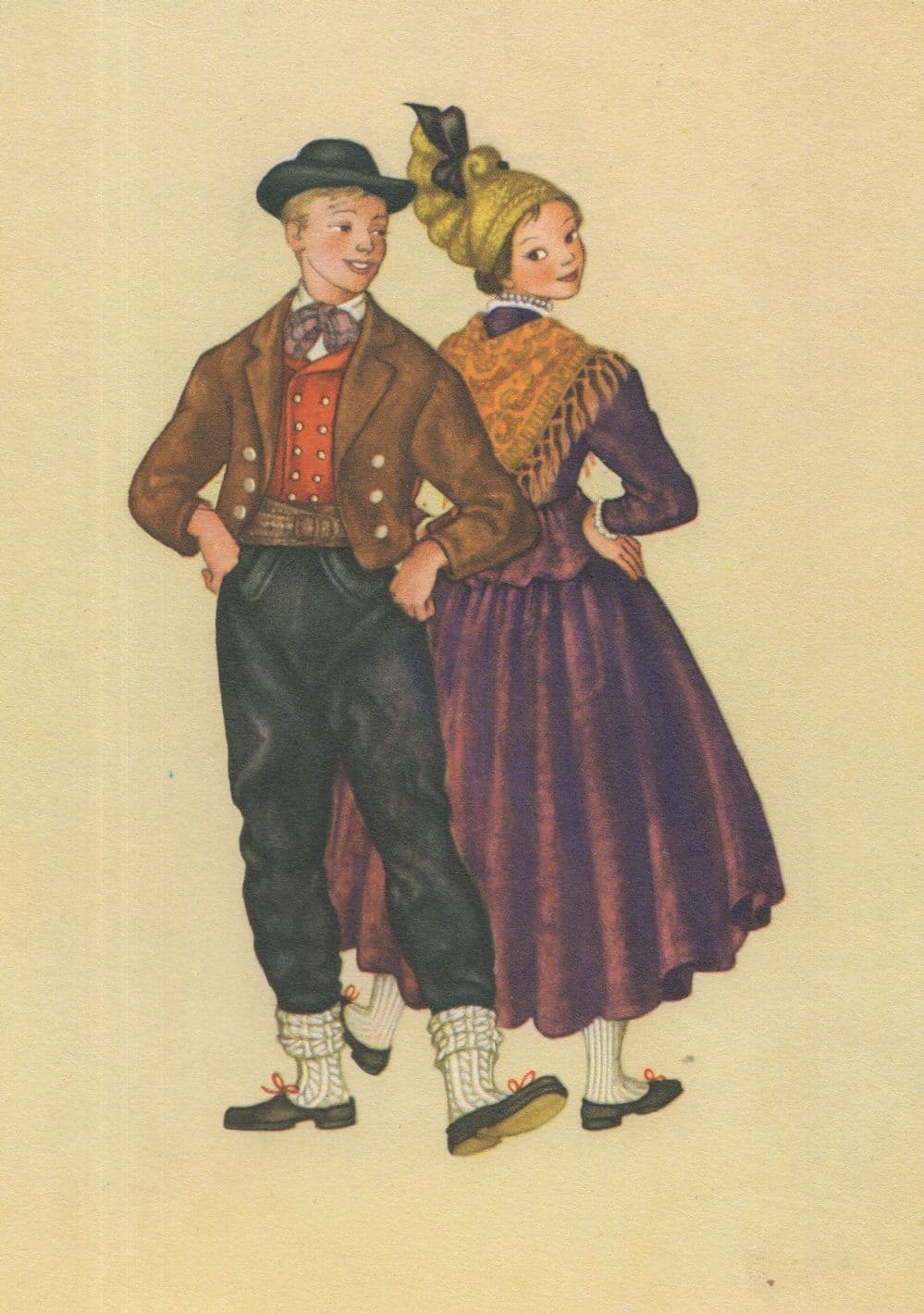 Upper Austria Haute Autriche Innviertel Fashion Folklore Dance Postcard