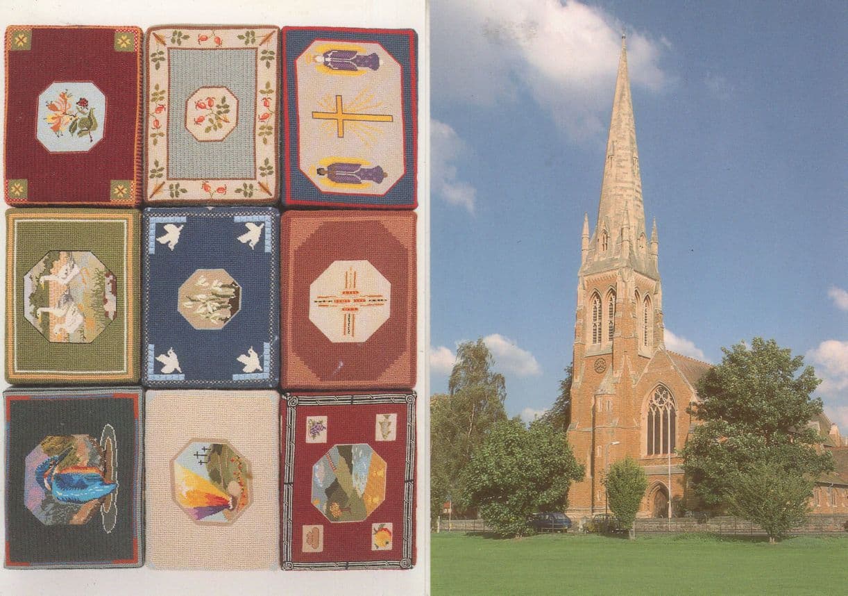 Upton On Severn Parish Church Kneelers 2x Postcard