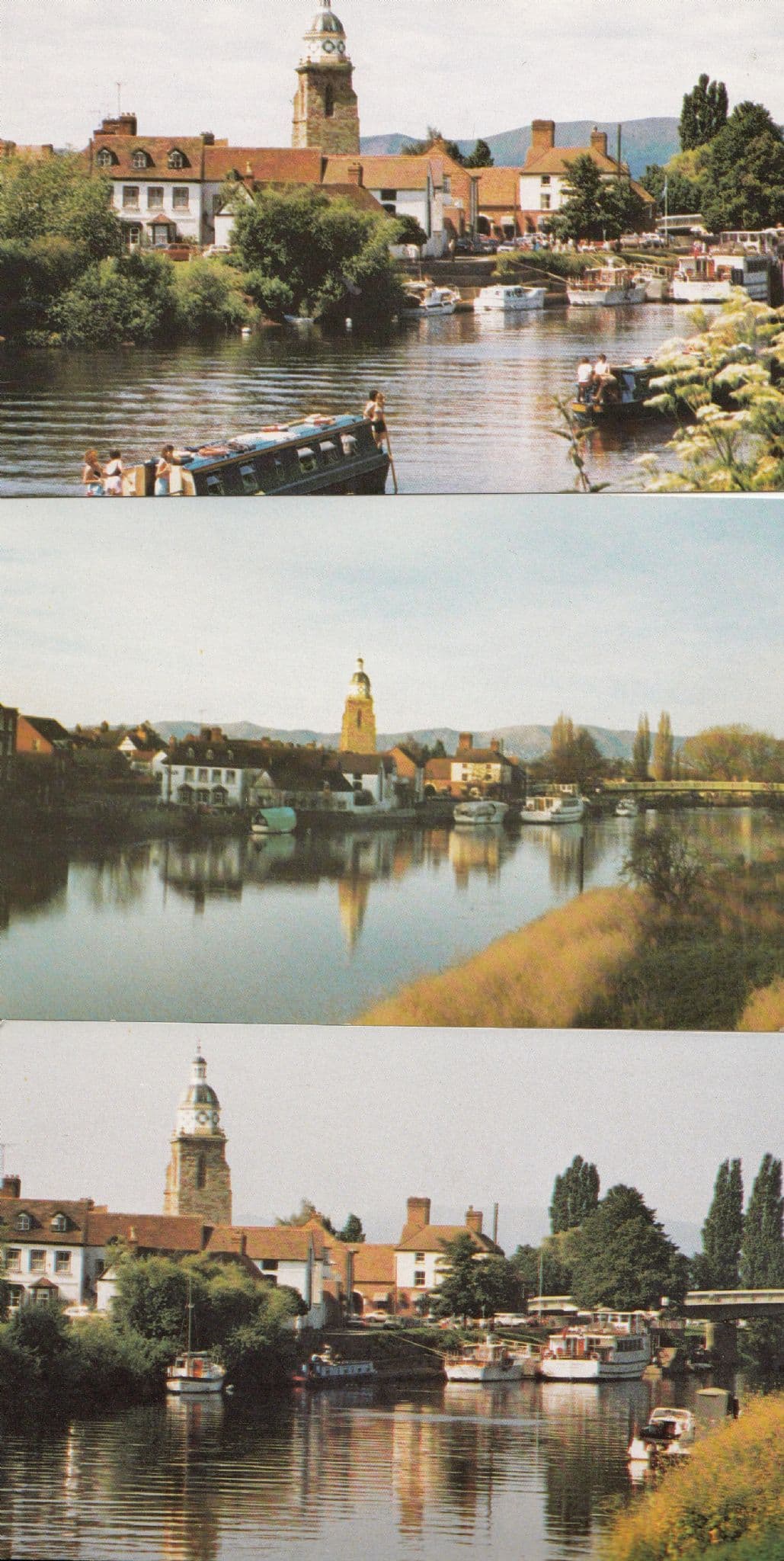 Upton Upon Severn Boat Reflections 3x Worcester Postcard s