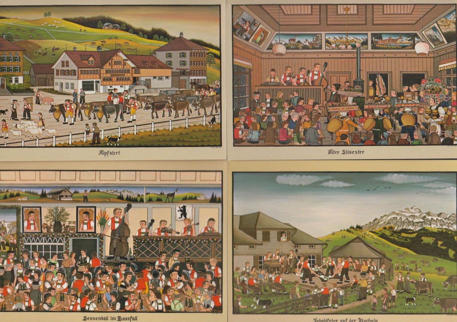 Urnasch Brauchtum Museum 4x Germany Band Sports Set Of Postcard s