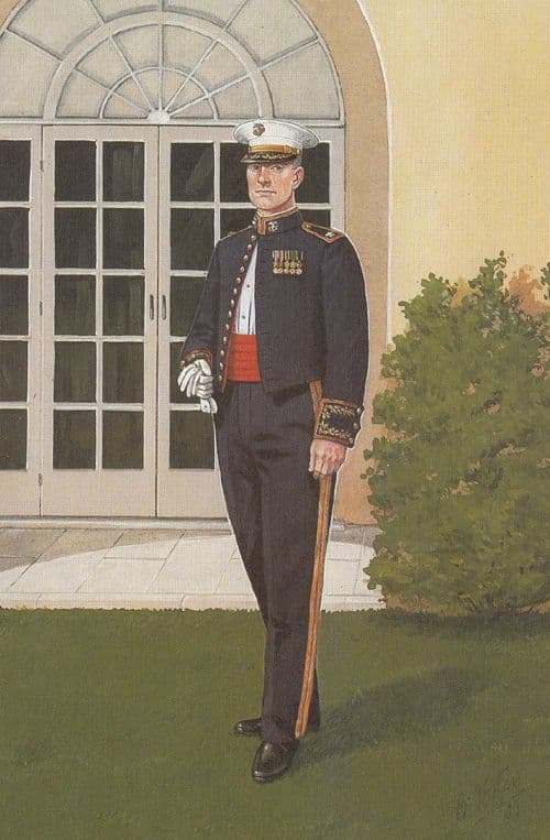 USA Marine Corps Evening Dress Military Fashion Uniform Postcard