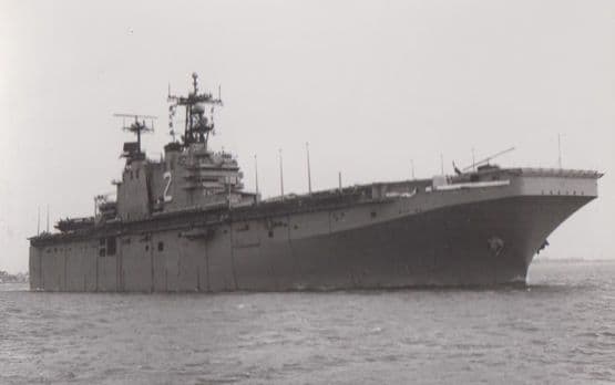 USS Saipan LHA2 Tarawa Class Ship Vintage Plain Back Postcard Photo