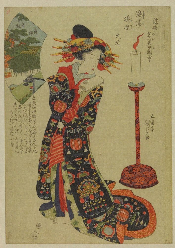 Utagawa Kunisada The Pine Trees Of Sumi-Yo Japanese Painting Postcard