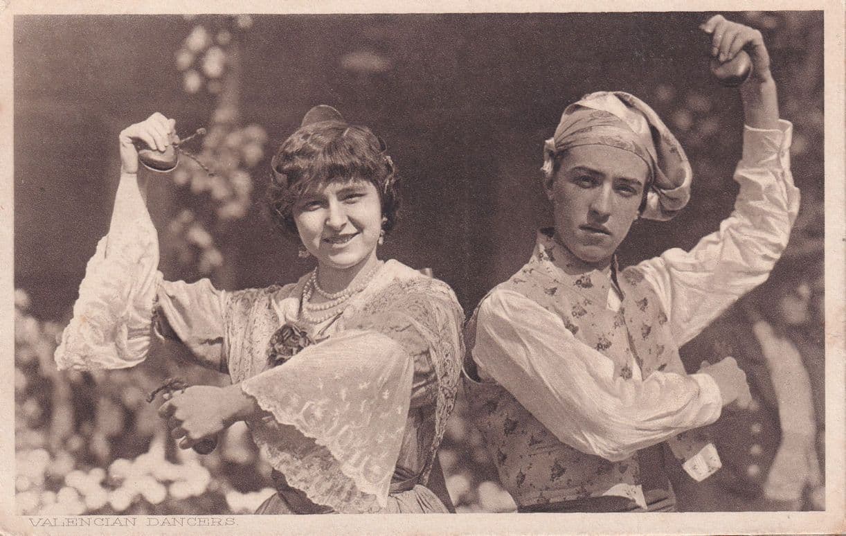 Valencian Dancers Old Spanish Bolero Dancing Postcard