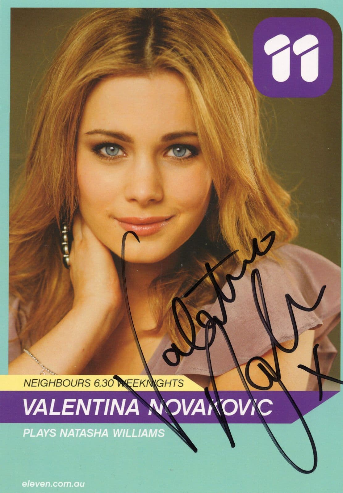 Valentina Novakovic as Natasha Williams Neighbours Hand Signed Cast Card Photo
