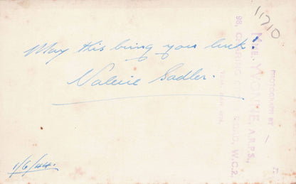 Valerie Sadler 1940s Glamour Actress WW2 War Hand Signed Photo